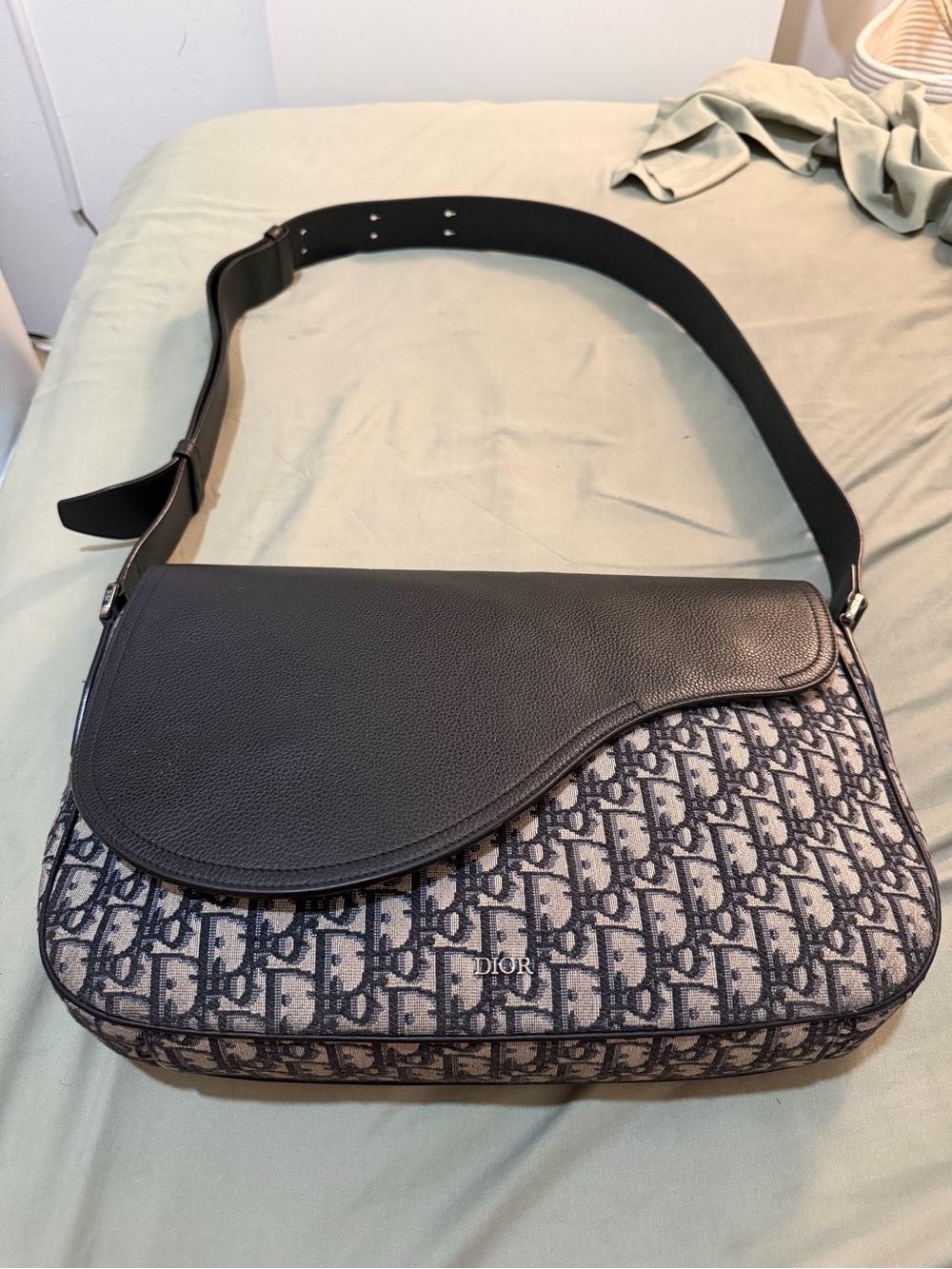 Dior Navy and Black Saddle Shoulder Bag